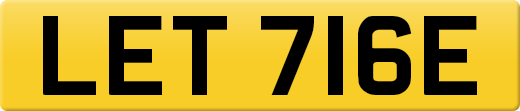 LET 716E private number plate